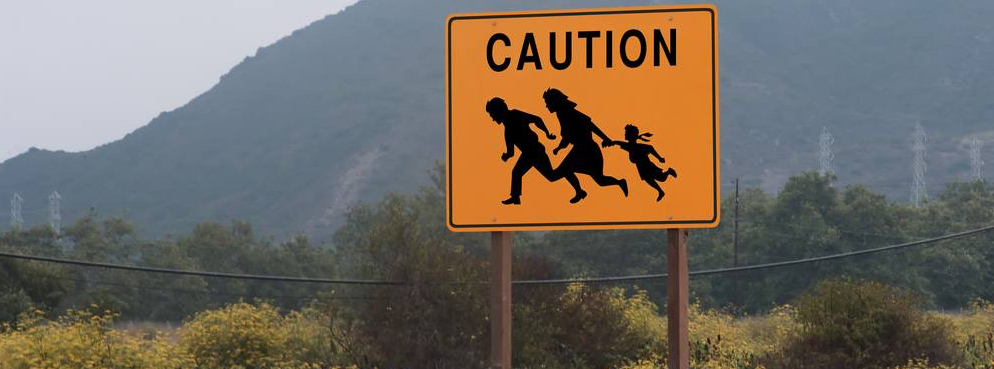 Immigrants 'caution sign', journal of wild culture, ©2018